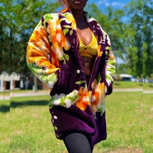 Floral Faux Fur Coat